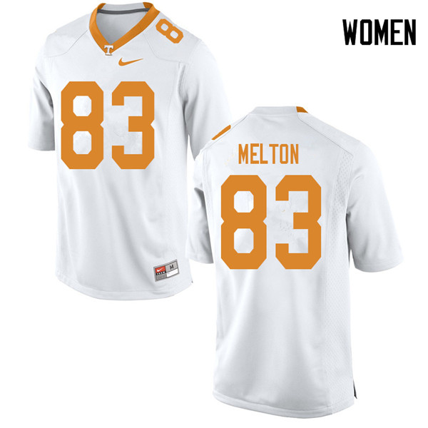 Women #83 Cooper Melton Tennessee Volunteers College Football Jerseys Sale-White